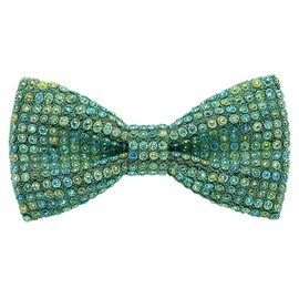 HOULIFE Rhinestone Bow Tie for Men Diamond Bow Tie Pre-Tied Sequin Bow Tie Adjustable Crystal Bow Ties for Wedding Party Banquet, Green