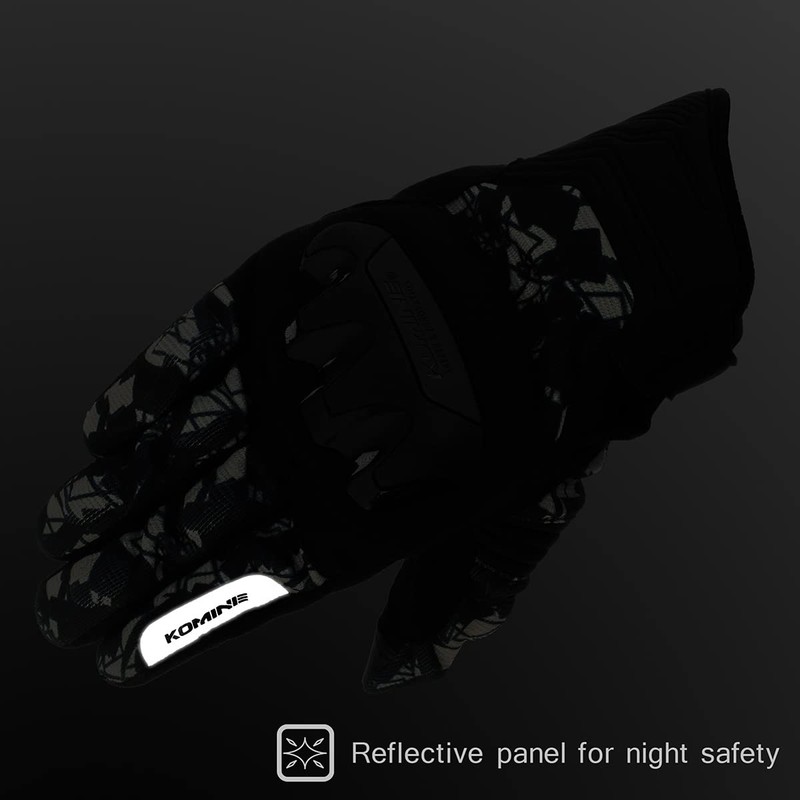 Komine GK-2203 Protective Mesh Gloves for Motorcycles Black Red M