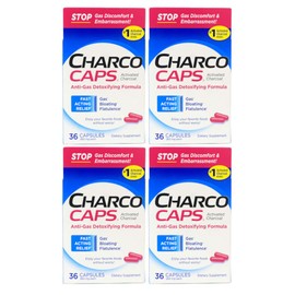 Charcocaps Anti-Gas Detoxifying Formula, 36 Capsules Each (Value Pack of 4)