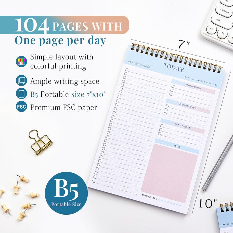JUBTIC To Do List Notepad - Daily Planner Pad CheckList