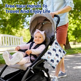 MOLENCO Wetbag, Pack of 2 Nappy Bags, Nappy Bag, Nursery Wet Bag, Waterproof Washable Wet Bag Organiser for Toddlers, Nappies, Travel, Gym, Beach, Pool (Large), blue, Bags