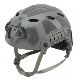 AOUTACC Lightweight Tactical Fast Helmet, Integrated Helmet with NVG Mount Base, Side Rails,Pre-Slotted Headset Strap and Helmet Accessories for Outdoor Sports-Gary