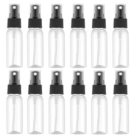 1 Oz/30ML Small Plastic Spray Bottle(12 PCS), Empty Fine Mist Mini Travel Size Sprayer, Portable Refillable Liquid Containers for Perfume, Cologne, Water(Clear)