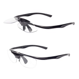 LianSan L3806 Flip-up Reading Glasses, Portable, Includes Case, Unisex, Stylish, Bifocal, Prescription, Black, +250