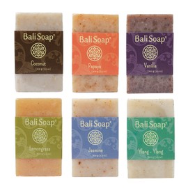 Bali Soap - Green Collection, All Natural, Handmade, Vegan Bar Soap for Men & Women, Cold Pressed Face, Hand and Body, Variety Scent 6pc, 3.5 Oz each