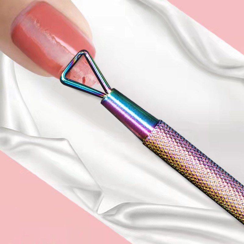 Nail Cuticle Pusher - Stainless Triangle Gel Nail Polish Remover