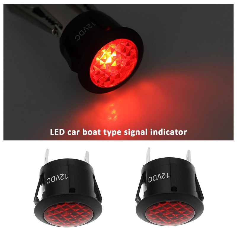 EMSea 4PCS Red LED Warning Light DC 12V 2 Pin