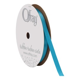 Berwick Offray 1/4" Single Face Satin Ribbon, Turquoise Blue, 20 Yds