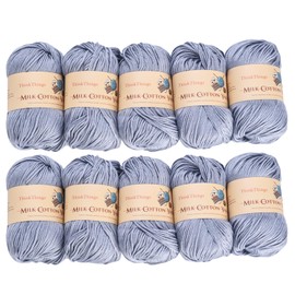 ThinkThings Acrylic Yarn for Crocheting - Hand Knitting Yarn - Light Gray Yarn - Crochet Thread Yarn for Crocheting Bulk - 10Balls 17.6Ounces Pack (Light Gray), Z001withtools