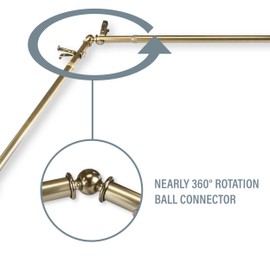 A&F Rod Décor - Ferero 13/16" 4-Sided Bay Window Curtain Rod 28-48 inch (each side) - Antique Brass