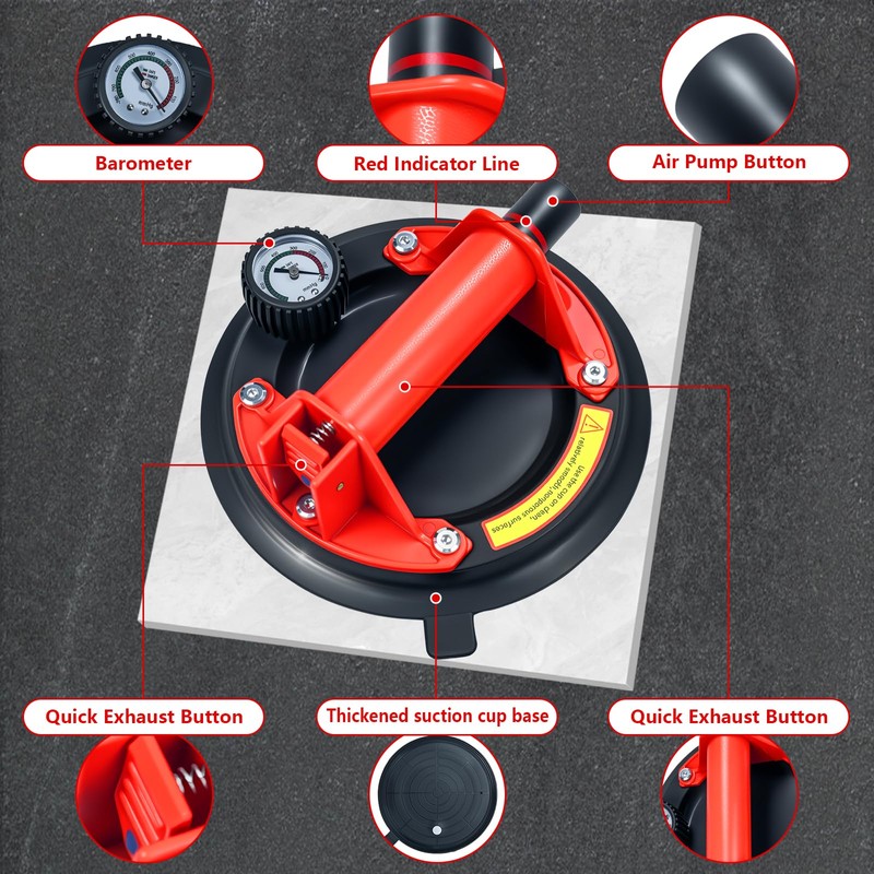 2 Pack 8" Heavy Duty Suction Cups to Lift Large