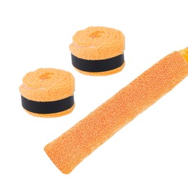 CAPASTEC Grip Tape, Towel Type, Set of 2, Tennis, Badminton, Sweat Absorbent, Perfect for Long Play, Dry Type, Grip, Tape, Racket, Orange