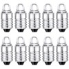 10 Pieces E10 LED Bulbs 3 Volt Miniature Flashlight Bulbs