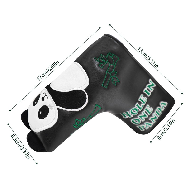 Golf Putter Head Cover Mallet, PU Leather Headcover for Blade