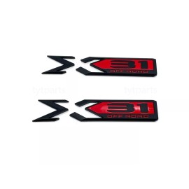 GMC Set of 2 NEW 2019 - 2025 GMC Sierra X 31 OFF ROAD Bed Emblem 84682662  Black Red