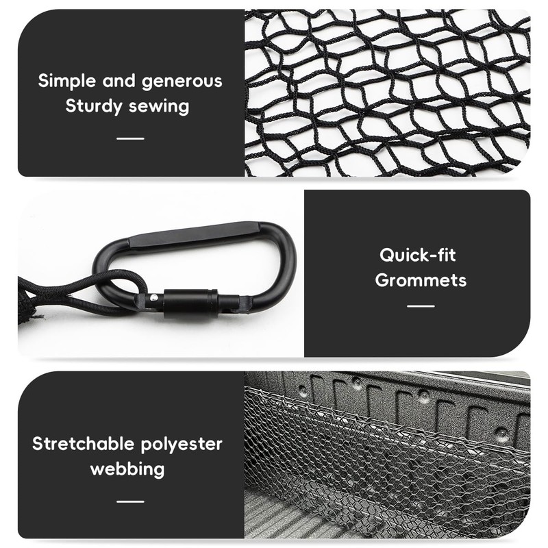 MARCHFA Truck Bed Cargo Net Compatible for 2013-2021 2022 2023