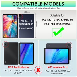 ATOOZ for TCL TAB 10 NXTPAPER 5G Tablet Case 10.4 Inch 2025 (9199S) with PC Stand Soft Silicone Kids Case for TCL Tab 10 Gen 2 Tablet (8196G/8496G) 10.4 inch (Black)