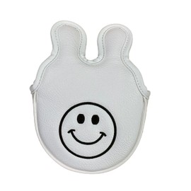 Golf Headcover Putter Cover Magnetic Closure Mallet Center Shaft Odyssey 2 Ball Tailor Made Spider Putter Nico Mark Smile Embroidery (Small Center Shaft, White)