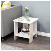 BEKMLOD 2 Tier White End Table, Sofa Side Table, Suitable