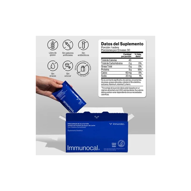 Immunocal - Precursor Natural De Glutatión (30 Unidades) Sin Sabor
