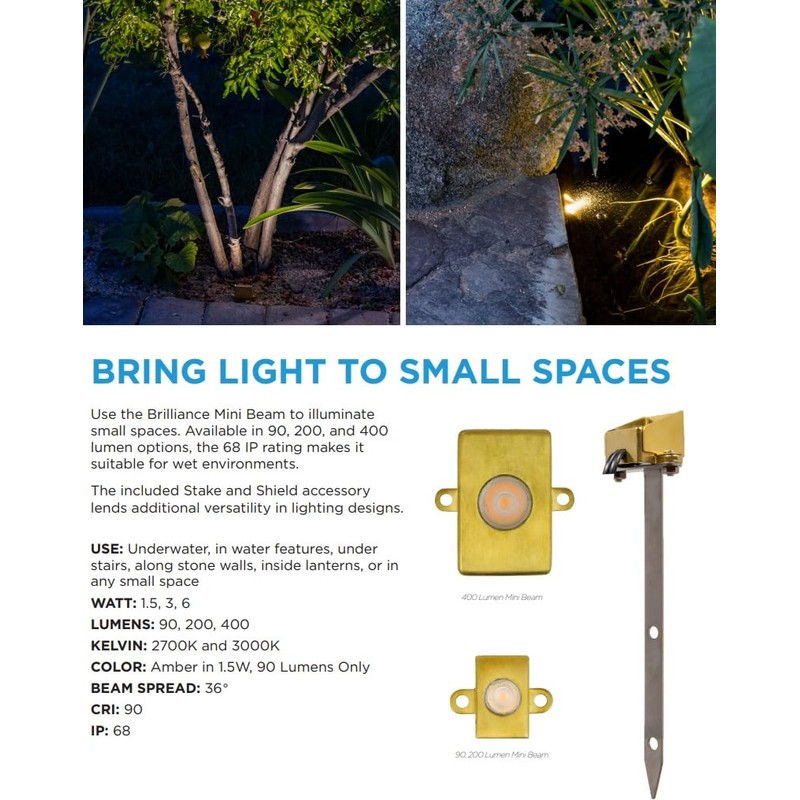 SPW Brilliance MINI-BEAM-2700-200 LED Light Fixture 3W 2700K 30° Dimmable