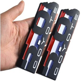 2 Pc 5.0 Coyote Emblem 3D Badge V8 5.0L Howling Sticker Nameplate Logo Fit for 150 (Black)