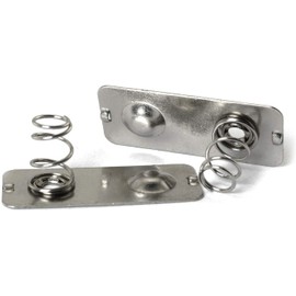 SQXBK 20 PCS Metal AA Batteries Spring Contact Plate Terminal Silver Battery 29mmx12mm