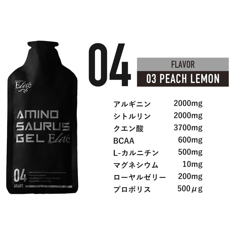 アミノサウルスジェル エリート4個セット（ピーチレモン2個・グレープ2個）