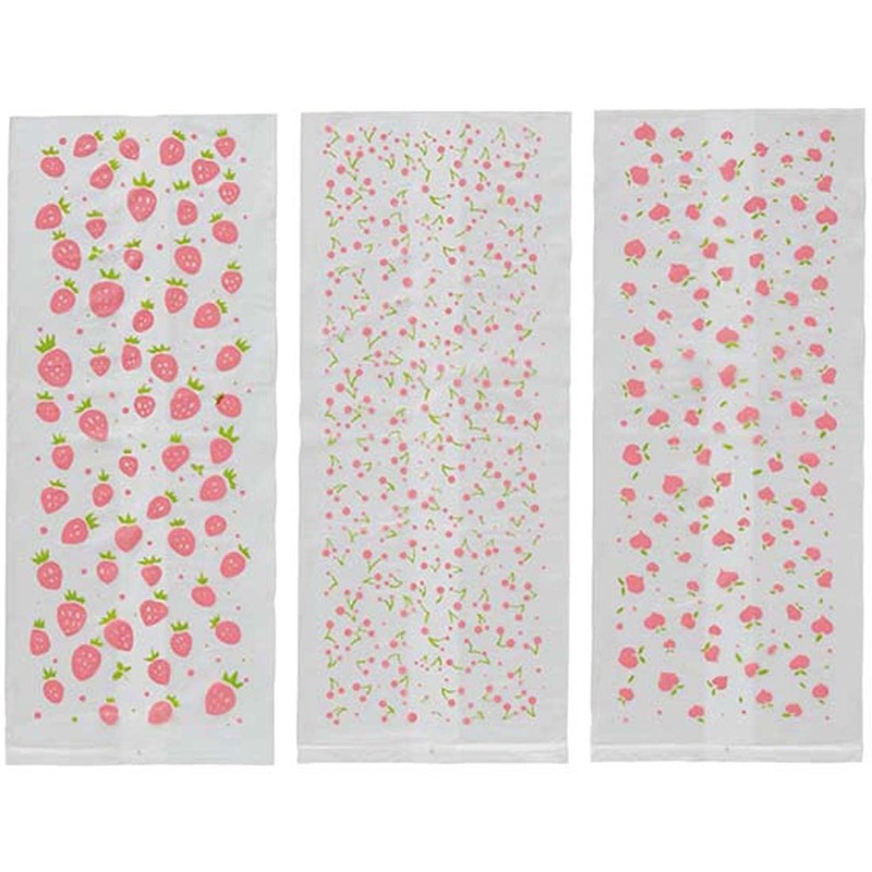 Torne P-3594 Printed Plastic Bags, Pink, Fruits, Pack of 30,
