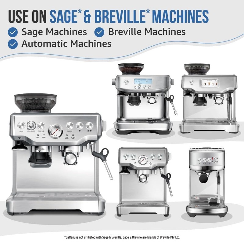 Caffenu Compatible Descaling Solution and Cleaning Tablets for Sage and