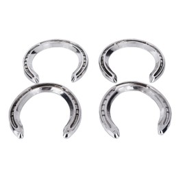Horseshoes, 4pcs Aluminum Alloy Horseshoe Set and Sports Horseshoe Set, Light Weight Reliable Practical Horse Riding Accessory for Traditional Outdoor Parties Lawn Game Racecourse Farm(6)