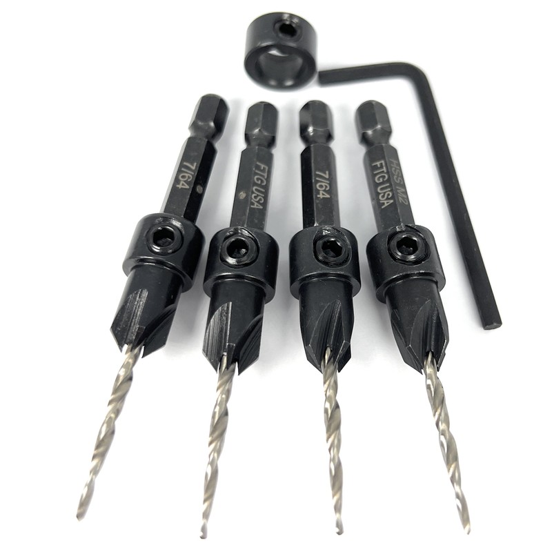 FTG USA Countersink Drill Bit Set 4 Pc #4 (7/64")