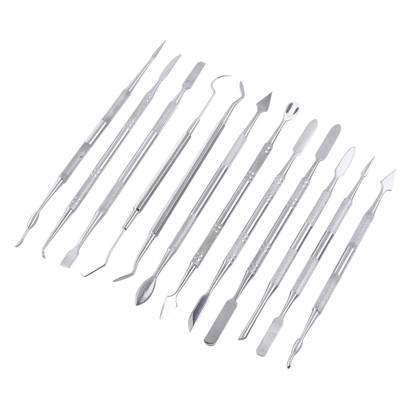 12pcs Stainless Steel Double Sided Wax Carving Tool Kit Set