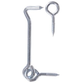 The Hillman Group 851933 6-Inch Heavy Gate Hook with Screw Eyes, Zinc Plated