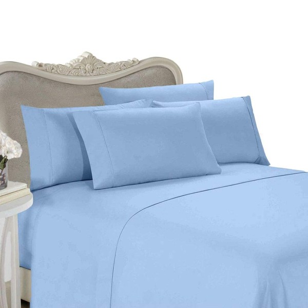 Luxurious BLUE Solid Solid/Plain, EASTERN KING Size, 1200 Thread Count