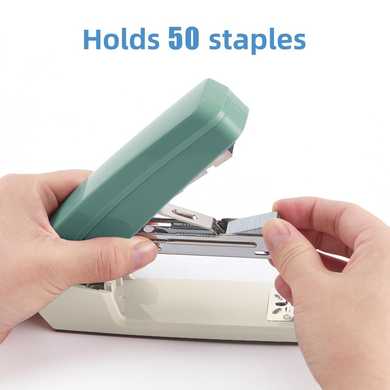 Deli/EZWORK Swing-Arm Swivel Stapler, 25 Sheets Capacity, 360 Degree Rotate