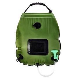 LynsaTac 5Gallon/20L Shower Bag with Organizer, Temperature Display, Outdoor Camping Water Bag,Portable Shower with Removable Hose/Head for Beach Swimming Hiking Traveling