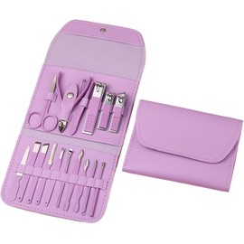 Kit de herramientas de pedicura y manicura Juego de cortaúñas portátil con lima de uñas recortadora de cejas clip herramienta de eliminación de piel muerta para el cuidado de las manos y los pies