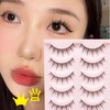 GRTUFOBA 5 Pairs False Eyelashes for Upper Eyelashes, Natural, Black