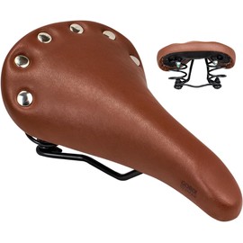 GORIX Bike Saddle Seat Brown Suspension Spring Riveting Comfortable Cushion Mountain Road Bicycle (GX-6000)