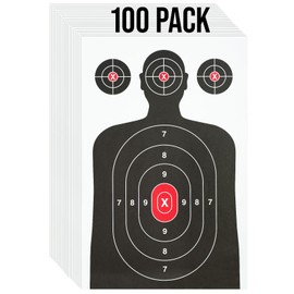 100 Pack Paper Shooting Target for Gun Range, Target Practice - Silhouette Paper Target for Handguns, Rifles, Pistols, Airguns, BB Guns, Pellet Guns, Crossbow, Arrow (14 X 22 inches)