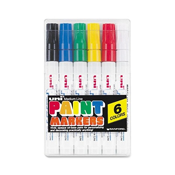 Sharpie 63630 Uni-Paint PX-20 Oil-Based Medium Point Marker, Assorted, 6-Pack