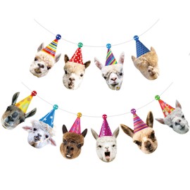 Hooqict Llama Happy Birthday Banner Sign Funny Birthday Banner Llama Birthday Party Decorations Party Banner Garland for Kids Adults Animals Birthday Party Supplies