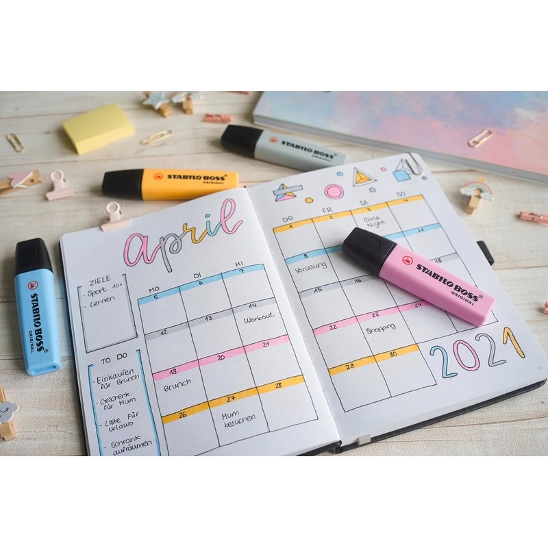 STABILO BOSS ORIGINAL Pastel Highlighters - Pack of 12 -