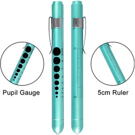 AOICRIE Medical Diagnostic Penlight, Pupil Light, Mini Reusable LED Pen Torch, Torch, Doctor, Nurse, Emergency Pen Light with Engraving Gauge and Linea (Green)