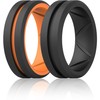 ThunderFit Silicone Wedding Rings for Men, Bevelled 2 Layers MidLine