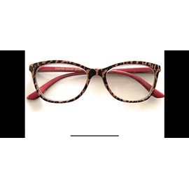 Foster Grant glossed Leo +2.75 red animal print.