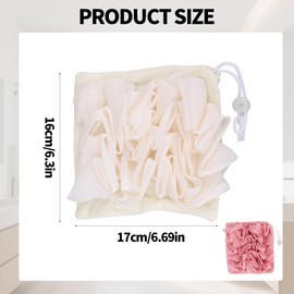 2stk Luffa-Waschlappen für Seifenstück, 2-in-1 Peeling-Duschschwamm mit Zugband Wiederverwendbar Mesh-Duschpuff für Glatte Haut & Körperreinigung (Rosa, Beige)