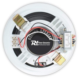 Power Dynamics CSPB6 6.5-Inch 100V Line Ceiling Speaker - Commercial Background Music Speaker with Metal Grille, 6.5" Woofer, Sound, 10W/20W Power Taps, Ideal for Offices, Shops & Gyms