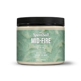Speedball Mid-Fire Glaze, Sea Glass, 16 Ounce Jar for Pottery and Ceramics